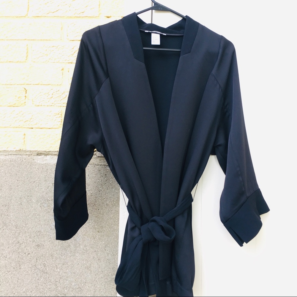Elegant Black Blazer Wrap Top